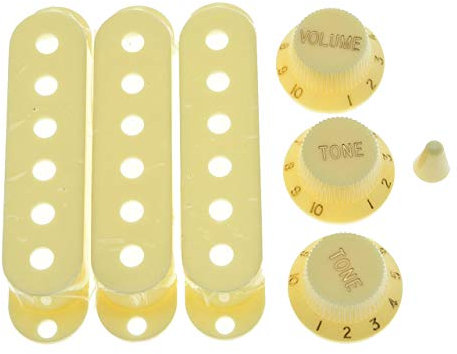 KAISH Lot de 2 cache-boutons pour micro ST Stratocaster Blanc vieilli
