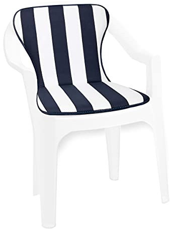 Coussin de chaise avec assise + dossier universels, 100 % fabriqué en Italie, modèle Violino Fasciato bleu