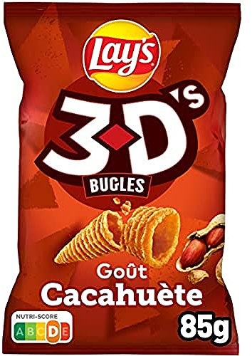 Bénénuts Lay's 3D'S Bugles, Goût Cacahuète, 85 g (L'emballage peut varier)