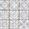 LPS Pack of 9 Mixed grey Victorian Moroccan retro traditional aged style Mosaic style tile transfers stickers bathroom kitchen stick on wall tile peel and stick Trendy retro