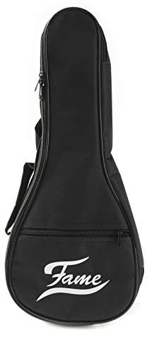 Fame Gigbag Ukulele Sopran Basic, Wetterfest, Gepolstert, Extra Accessoire-Tasche, Rucksack-Schnallen, Tragegriff, Ideal für Sopran Ukulele, 53x17x6,5cm