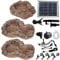 AMUR Solar GARTENBRUNNEN Bachlauf QUELLBACH II mit LED-Licht/Hybrid-System, 230V ZIERBRUNNEN VOGELBAD Wasserfall GARTENLEUCHTE TEICHPUMPE - SPRINGBRUNNEN WASSERSPIEL für Garten, Gartenteich, Teich