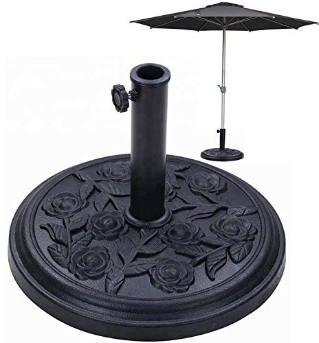 9.5KG Cast Iron Effect Parasol Base Umbrella Stand Weights Garden Heavy Duty Black