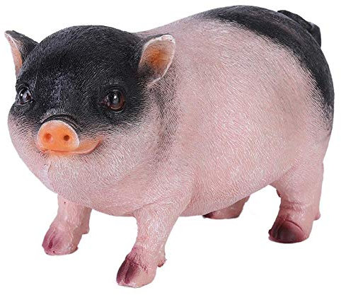 Tier-Gartenzwerge Statue Süßes Schwein, Harz Haus Garten Schwein Tier Skulptur Figur Statue, Schwein Gartenfarm Tierstatue, Schwein Outdoor Ornament 18x9,5x10,5cm