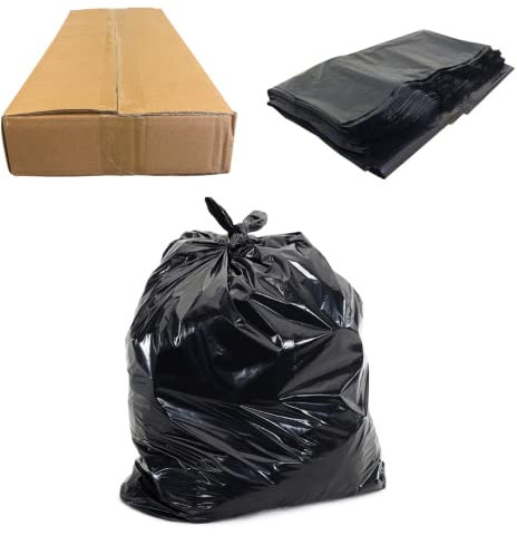 REQUISITE NEEDS 100 Black Refuse Sacks, Bin Bags, Bin Liners, 100 Litre, Strong, 50 μm, Perfect for Every Day Use, Household, Office, Garden, DIY, Caterers