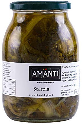 Scarole in Vaso | Olio di Semi Girasole | Amanti Food | 1kg | Lavorazione Artigianale | Maxi Formato