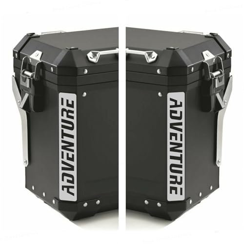 2pz ADESIVI RIFRANGENTI compatibili con Motorrad R 1200 1250 1150 F 800 650 F700 GS A R1200GS R1200 per Touratech Motorcycle Aluminium Panniers VALIGIE LATERALI (bianco-grigio)