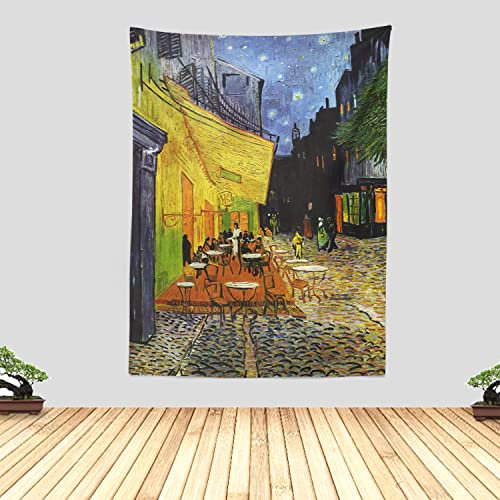 Chitteri Vincent van Gogh The Cafe Terrasse bei Nacht Wandteppich 152,4 x 114,4 cm Polyester Wandkunst für Heimdekoration