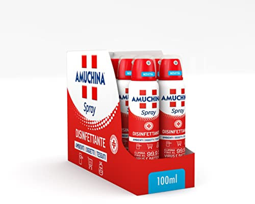 Amuchina Spray Disinfettante Virucida per Ambienti, Oggetti e Tessuti, 12 Flaconi da 100 ml