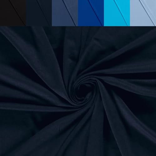 Viskose Jersey Uni Meterware - Stretchstoff Viskose - Viskosestoff stretchig - Jerseystoff Sommer - Blusenstoff Öko Tex 100 *Ab 50cm, Farbe: 008 Marine