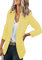 OMZIN Donna Blazer Manica Lunga Leggero Aperto Anteriore Business Giacca Lavoro Ufficio Blazer Giallo XL