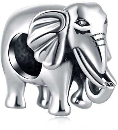 Glücklich Elefant Charms, Vintage 925 Sterling Silber Lucky Elephant Charme viel Glück Dumbo Perlen passen Pandora Tier Armband/Halskette, Geschenke für St. Patrick 's Day/Graduation