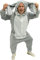 bad taste dieser Style macht geil Costume de lapin gris pour adulte - Taille S à XXL pour homme et femme - Costume de lapin avec oreilles tombantes - Taille : XXL