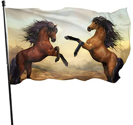 Flaggen Pferd, Gedruckt Fahnen Lebendige Farbe Flagge Für Haus Draußen Aktivitäten,3X5Ft