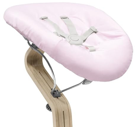 Stokke Nomi Newborn Set, Grey/Grey Pink - Mit 5-Punkt-Sicherheitsgurt und wendbarem, waschbarem Textilset - Passt auf alle Stokke Nomi Stühle