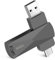 Memoria USB 128GB, Pen Drive USB C 2 en 1 OTG Dual Flash Drive Metal Memory Stick para PC, Tabletas, Macbook, Estéreo de Automóvil, Smartphones (Gris)