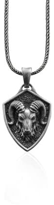 BySilverStone Jewelry - Ram Handmade Sterling Silver Men Charm Necklace, Aries Zodiac Sign Men Jewelry, Aries Ram Men Pendant, Horoscope Necklace, Animal Necklace