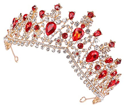 WOONEKY Brautkrone Hochzeit Kopfschmuck Elegante Barocke Brauthaarschmuck Glänzend Dekorativ Klassisches Design Haar Dekoration