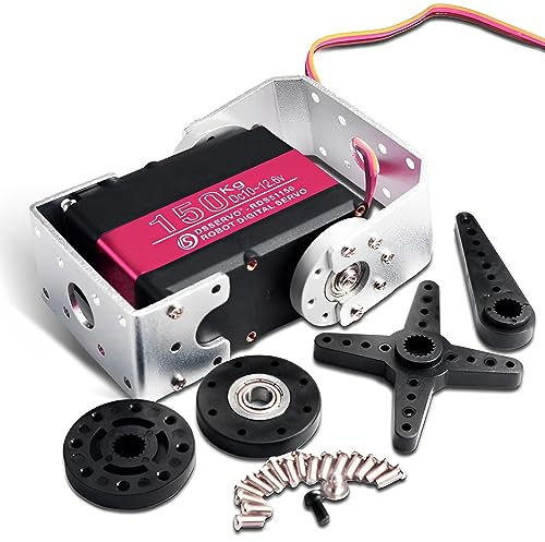 Wishiot RDS51150 150KG Servo Digital Metall Roboterservo 180 Grad hohes Drehmoment Vollmetallgetriebe Doppelwelle Wasserdicht IP66 für Auto Roboter DIY Projekte
