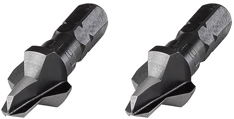 wolfcraft Bohrsenker WS Ø 3-12 mm I 2548000 I 2-in-1-Produkt: Vorbohrer und Senker (Packung mit 2)