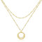 Jenosy Kette Layered Damen Kette Kreis Gold Personalisierte Kreis Kette Damen Zarte Halskette mit Kreis Anhänger Damen Hypoallergene 18K Vergoldete Kette Modeschmuck für Frauen und Mädchen