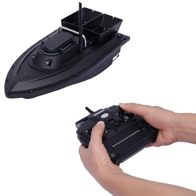 XUEMANSHOP Bateau Amorceur, Bateau d'appât de pêche avec Batterie Intégrée 5200 MA, 500m Radiocommande Auto Cruise Bateau Camouflage pour Piscines et Lacs