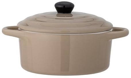 Bloomingville Ofenform THANOS Natur Keramik mit Deckel 320 ml Auflaufform