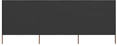 ShGaxin Paravent mit 3 Paneelen aus Stoff, 400 x 160 cm, Anthrazit, Paravent, Gartenparavent, Sichtschutz für den Außenbereich, 47150