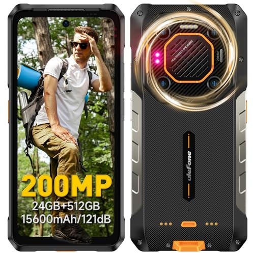 Ulefone Armor 26 Ultra 5G Telephone Portable Incassable Smartphone Incassable 24Go+512Go, 200MP+50MP, 15600mAh, 6.78 120Hz FHD+, Téléphone Incassable Android 13/WiFi 6/NFC/OTG