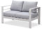 LANOX Gartensofa Gartenmöbel Set 2 Sitzer aus Aluminum,128×65×66 cm, inkl. Sitz- und Rückenkissen, Wetterfest Gartensofa für Balkon Terrasse Garten, weiß
