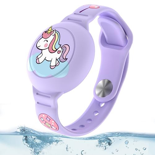AirTag Armband Kinder Wasserdicht,Anti-Lost & Anti-Kratz-Schutz Airtag Bracelet for Kids, Silikon-Anti-Verlust-GPS-Tracker-Armbandhülle für Kleinkinder