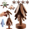 Wood Trivet 2024 Wooden Trivets for Hot Dishes Foldable Trivet Table Pad Tree Shape Trivet Set Coaster for Hot Dishes Bowl Teapot Hot Pot (Walnut-A-4 Levels)