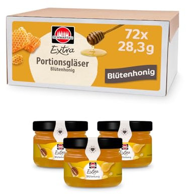 Schwartau Blütenhonig, blumig milder Honig, Portionsgläser, 72 x 28,3g