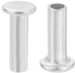 QUARKZMAN 50 Stück Halbhohlnieten, 4mm x 12mm Aluminium Flachkopf Halbhohle Nieten für Industrie Haushaltsreparatur Befestigung, Silber