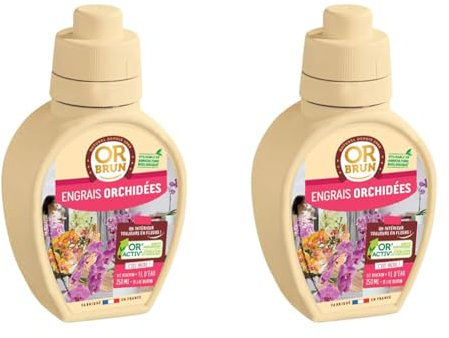 Or brun, Engrais Orchidées UAB, Liquide, 250ml, Rose (Lot de 2)