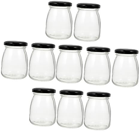 Ciieeo Botella De Vidrio 10 Unidades Sellada Para Yogur Tarro De Postre Almacenamiento Recipiente De Granos Domésticos