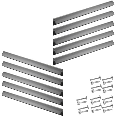 SOTECH 10 x Möbelgriffe Blackline ELEGANCE BA 320 mm schwarz matt eloxiert | Aluminium L: 340 mm Griffleiste deckt alte Bohrlöcher ab