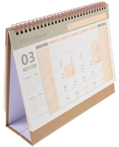 DIYEAH 2024 Kalender Schreibtisch Freistehender Kleiner Schreibtischkalender Büro Desktop Kalender Datumsanzeige