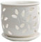 CUCUFA Ceramic Plant Pots, 5 Inch Orchid Pots with Drainage Holes and Saucer, Flower for Home, Ceramic Garden Flower