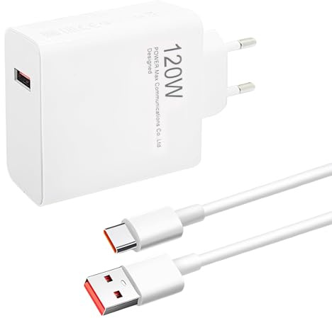 120W USB C Ladegerät Netzteil mit 1m Ladekabel 6A für Mi14 14 Ultra 13 Pro 12 12T 11, Black Shark 5 4, Poco F6 F5 F4 GT X6 X5, Schnellladegerät Netzteil Hyper Charge