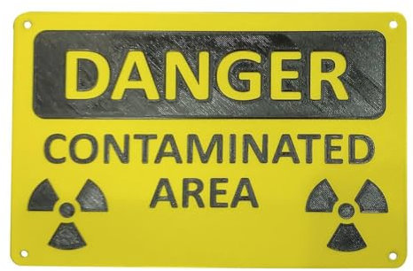 Hreyywo 1 Pièce de Patchs Métalliques Haute Visibilité, Panneau D'Avertissement de Rayonnement Nucléaire, Identifie Efficacement Les Dangers, et Facile à Installer