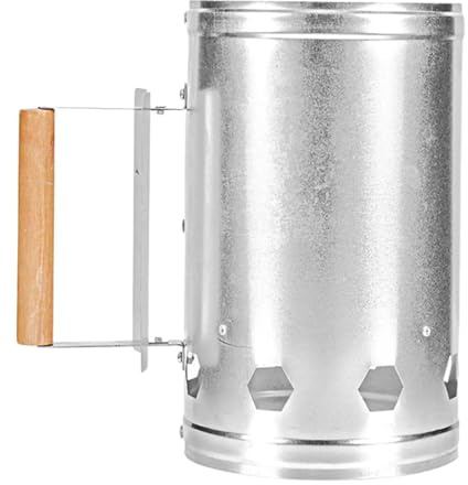 pistro Grillkamin Starter Heavy Duty Edelstahl Dose mit Holzgriff für Camping Party Küche Outdoor Kochen