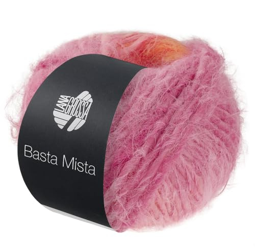 LANA GROSSA Basta Mista | Fake Fur Look, locker verzwirnter Franseneffekt & Merinofasern | Handstrickgarn aus 50% Schurwolle & 50% Polyamid | 50g Wolle zum Stricken & Häkeln | 100m Garn FB 111