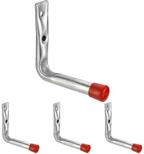 Connex Felgenhalter 170 x 160 mm - Belastbar bis 25 kg - Mit schützender Gummikappe - verzinkt/Universalhaken/Montagehaken für Garage/Werkstatthaken/Ordnungshelfer / DY222017 (Packung mit 4)