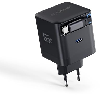 REALPOWER GaN Charger 65W schwarz,65 Watt,2X Type-C