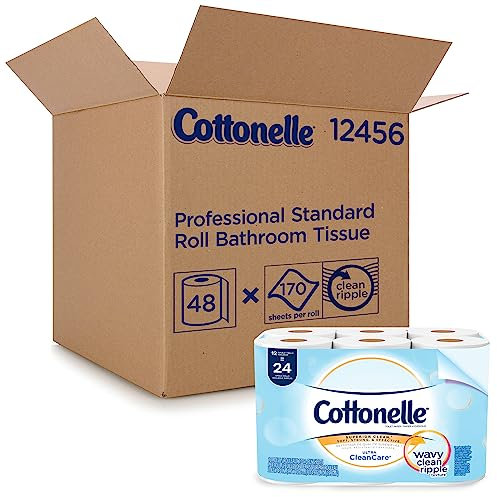 Cottonelle Professional Ultrasoft Bulk Toilet Paper for Business (12456), Standard Toilet Paper Rolls, 48 Rolls/Case for Business (4 Packs of 12), White