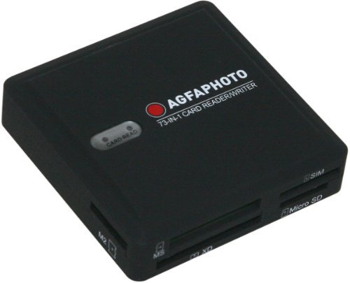 AGFA 7-in-1 Card Reader/Writer Compatible with all versions of SD/HC, Micro SD, CF, XD, MS/Pro Duo and SIM Cards