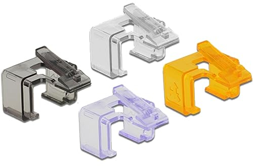 Delock 86422 RJ45 Repair Clip 40 PIEZAS Set 2 (TRANSPARENTE, Negro, Violeta, Naranja)