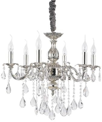 Ideal Lux Kronleuchter IMPERO SP6, 6-flammig, E14, silber