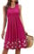 KILIG Summer Dresses for Women UK Beach Casual Sundress Ladies Sleeveless Tank Dress Midi Floral Cover Ups (Rose,M)